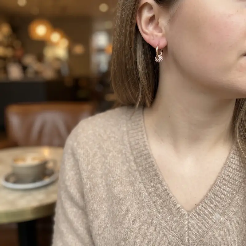 Pav&eacute; Bead Hoop Earrings photo review