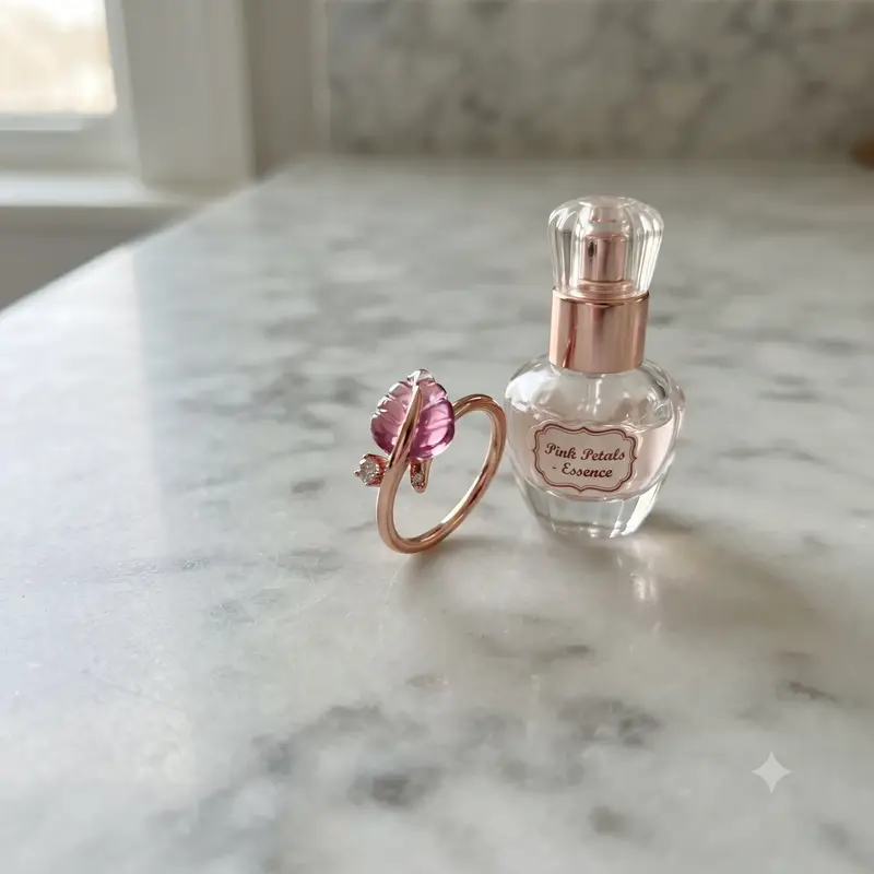 Pink Murano Glass Leaf Ring photo review