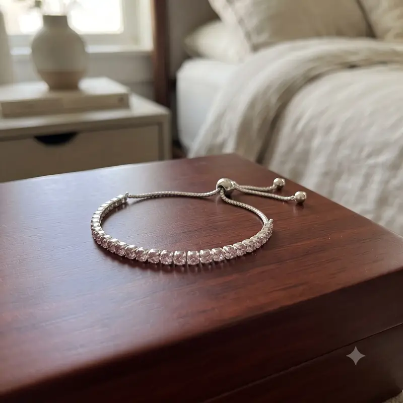 Pink Sparkling Slider Tennis Bracelet photo review