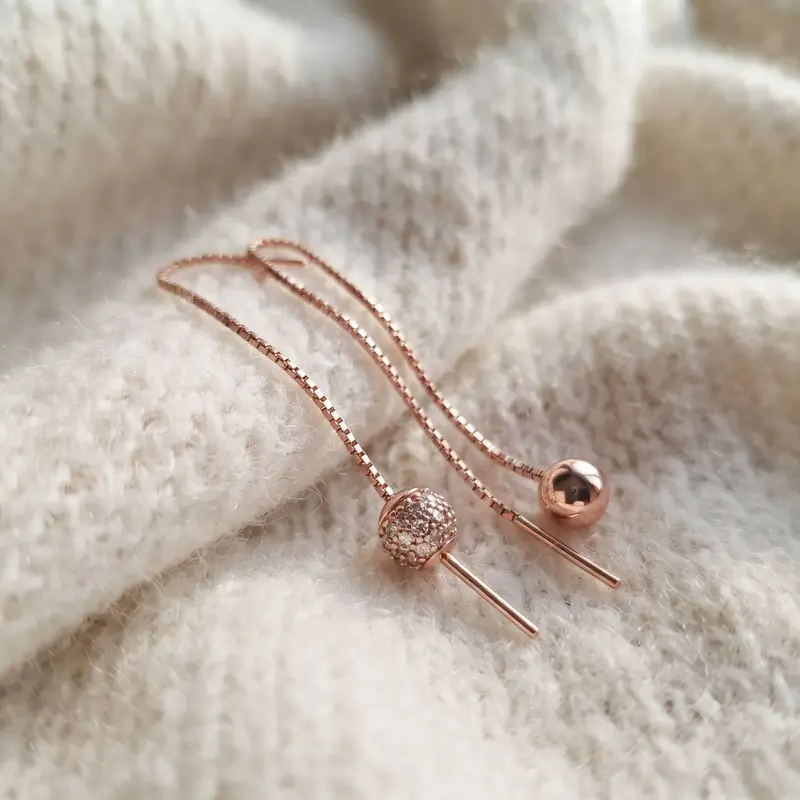 Polished & Pav&eacute; Bead Dangle Earrings photo review