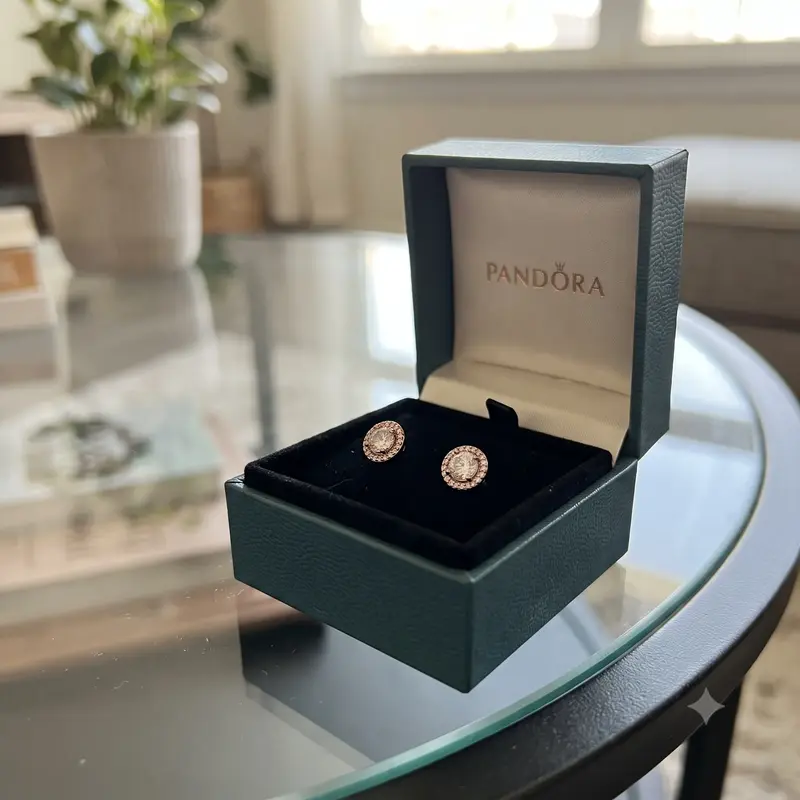 Round Sparkle Halo Stud Earrings photo review
