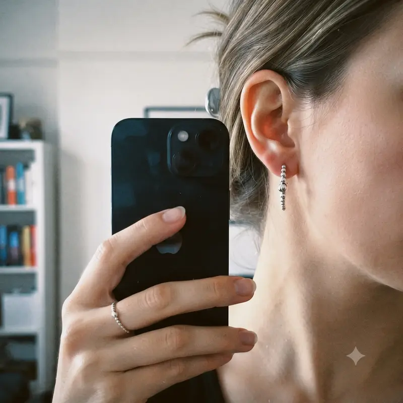 Row of Beads Single Stud Cuff Earring photo review