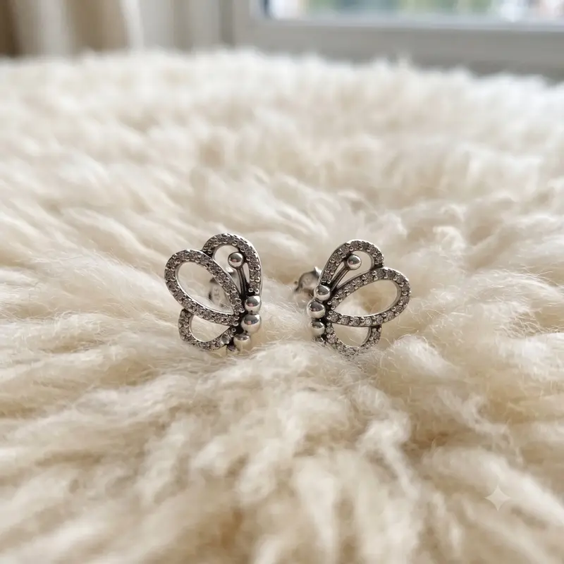 Sparkling Openwork Butterfly Stud Earrings photo review