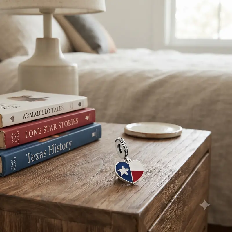 Texas Flag Heart Dangle Charm, Mixed Enamel photo review