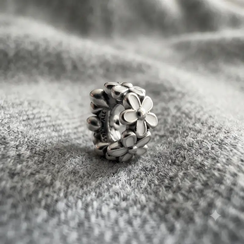 White Daisy Flower Spacer Charm photo review